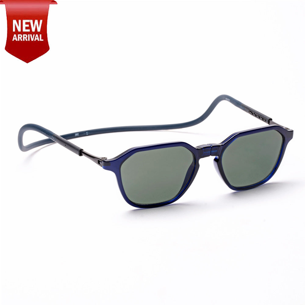 Hexagon Shape- Dark Blue Frame -Magnetic Sunglasses