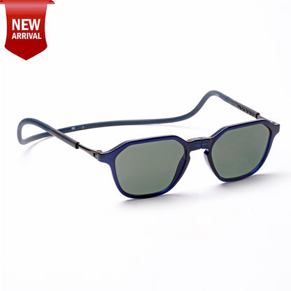 Hexagon Shape- Dark Blue Frame -Magnetic Sunglasses