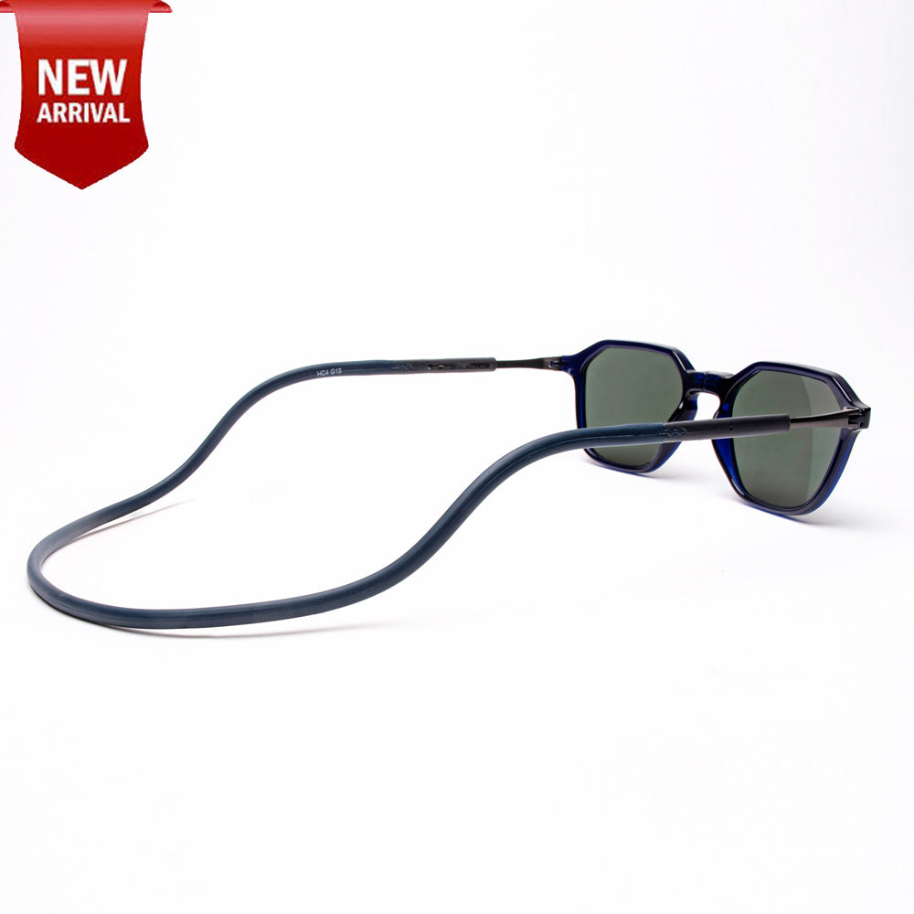 Hexagon Shape- Dark Blue Frame -Magnetic Sunglasses