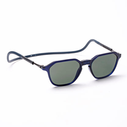Hexagon Shape- Dark Blue Frame -Magnetic Sunglasses
