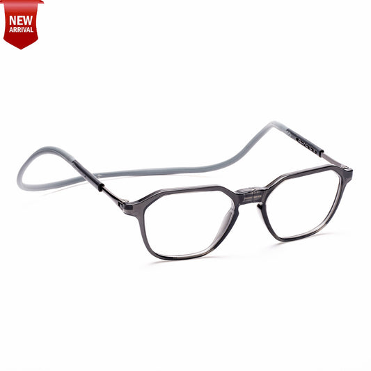 Hexagon shape Hang In Neck Reading Glasses With Flexible Head Band.