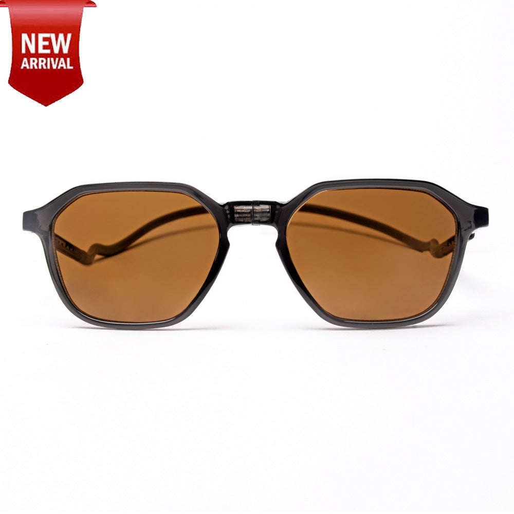 Hexagon Shape- Dark Grey Frame -Magnetic Sunglasses