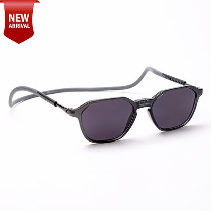 Hexagon Shape- Dark Grey Frame -Magnetic Sunglasses