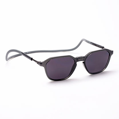 Hexagon Shape- Dark Grey Frame -Magnetic Sunglasses