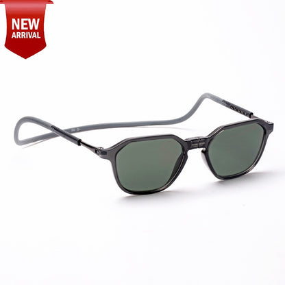 Hexagon Shape- Dark Grey Frame -Magnetic Sunglasses