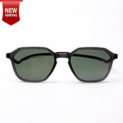 Hexagon Shape- Dark Grey Frame -Magnetic Sunglasses