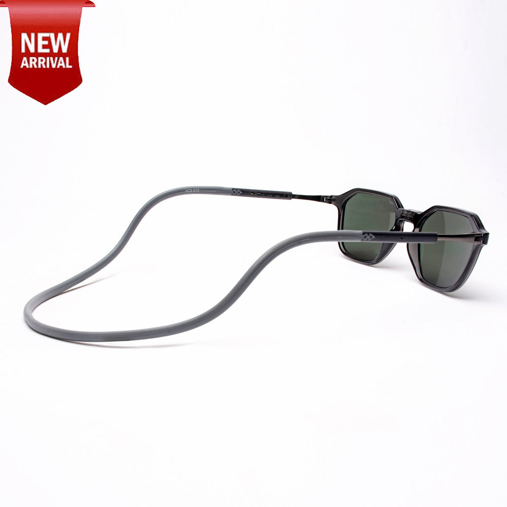 Hexagon Shape- Dark Grey Frame -Magnetic Sunglasses