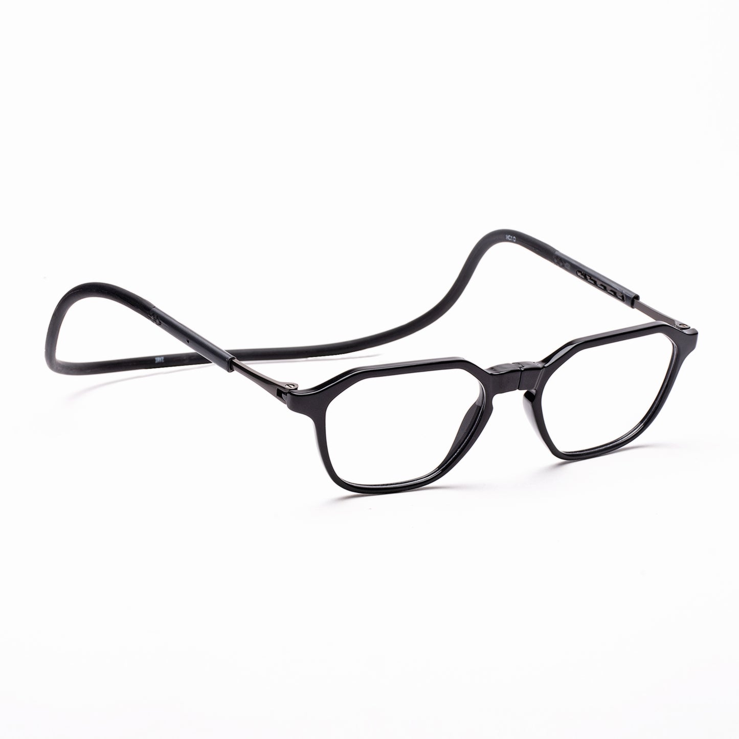Hexagon shape Hang In Neck Reading Glasses With Flexible Head Band.