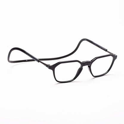 Hexagon shape Hang In Neck Reading Glasses With Flexible Head Band.