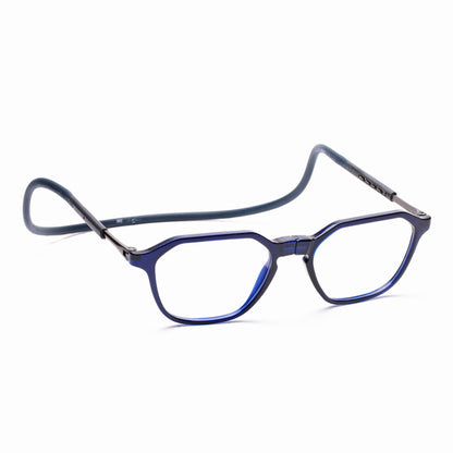 Hexagon shape Hang In Neck Reading Glasses With Flexible Head Band.