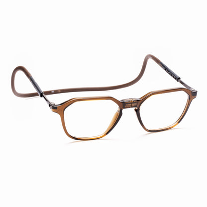 Hexagon shape Hang In Neck Reading Glasses With Flexible Head Band.