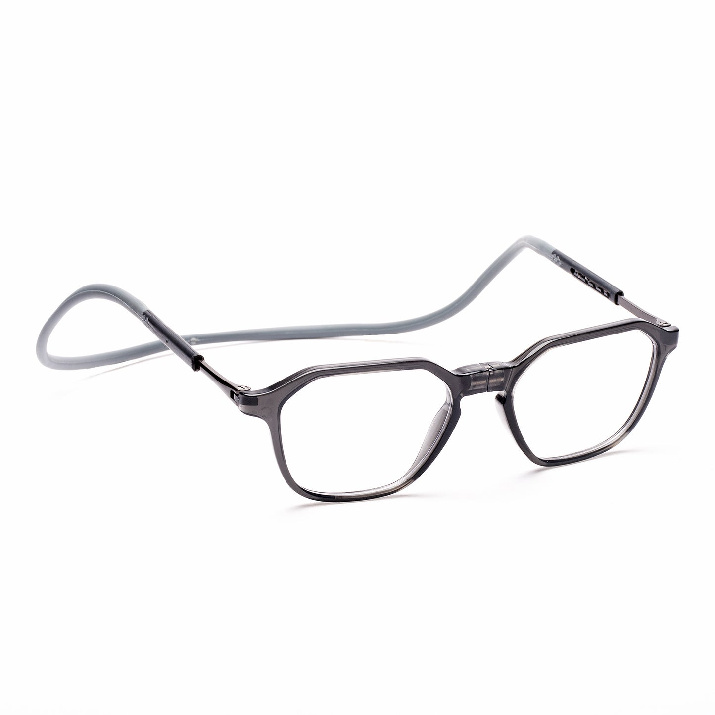 Hexagon shape Hang In Neck Reading Glasses With Flexible Head Band.