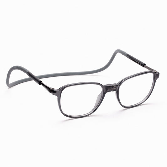 Rounded Square Hang In Neck Reading Glasses With Flexible Head Band.