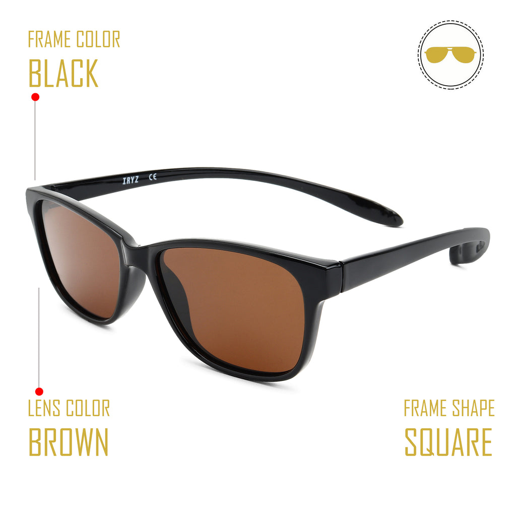 Black Frame - Black Lens- Unisex Sunglasses with long hang in neck sides