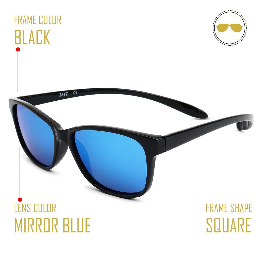 Black Frame-Brown Lens-Unisex Sunglasses with long hang in neck sides.