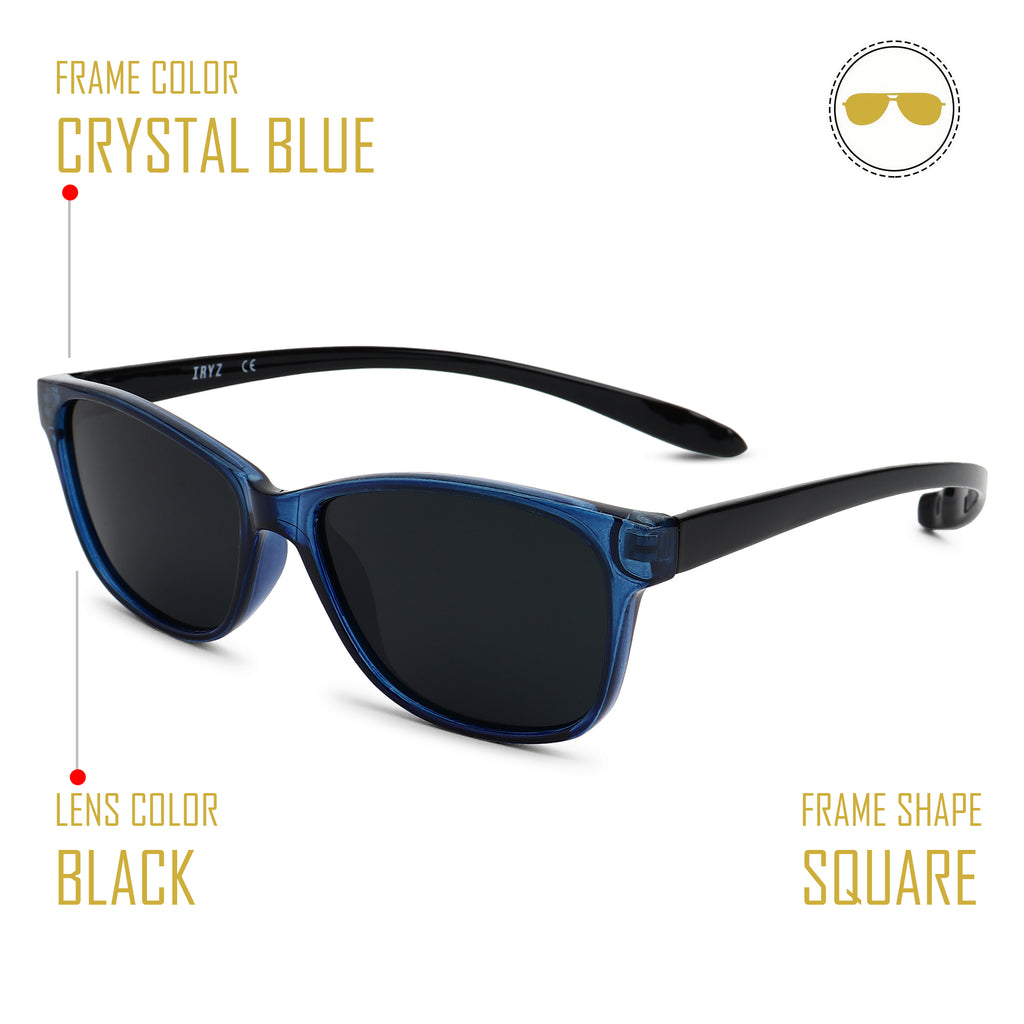 Black Frame-Brown Lens-Unisex Sunglasses with long hang in neck sides.