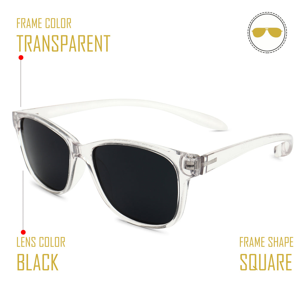 Black Frame-Green Lens-Unisex Sunglasses with long hang in neck sides.