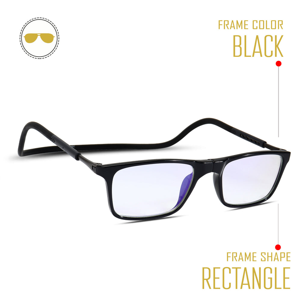 Square Computer Anti Blue Magnetic Glasses with Flexible Head Band. Christmas Sale! FLAT ₹1000 OFF