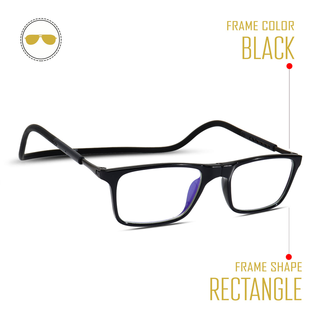Hang In Neck Reading Glasses With Flexible Head Band.