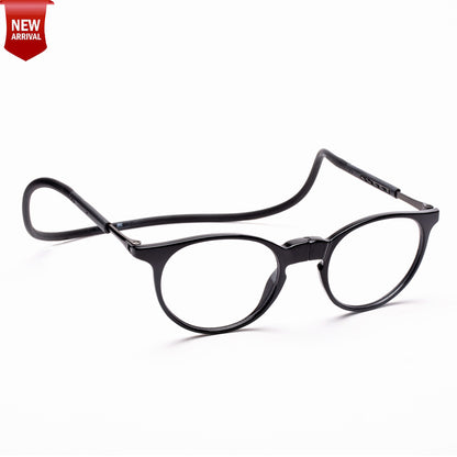 Oval Hang In Neck Reading Glasses With Flexible Head Band.