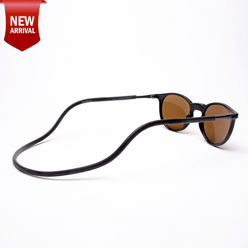 Oval - Black Frame -Magnetic Sunglasses