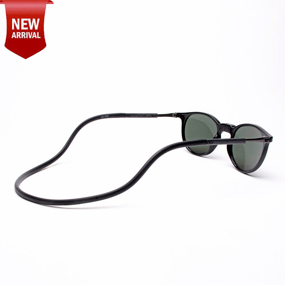 Oval - Black Frame -Magnetic Sunglasses