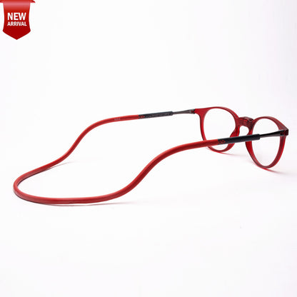 Oval Hang In Neck Reading Glasses With Flexible Head Band.