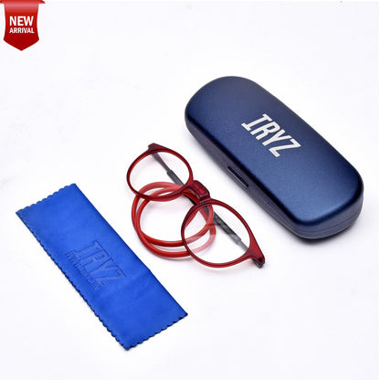 Oval Hang In Neck Reading Glasses With Flexible Head Band.