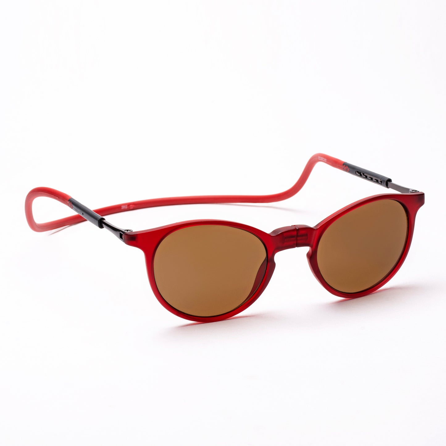 Oval- Matte Red Frame -Magnetic Sunglasses