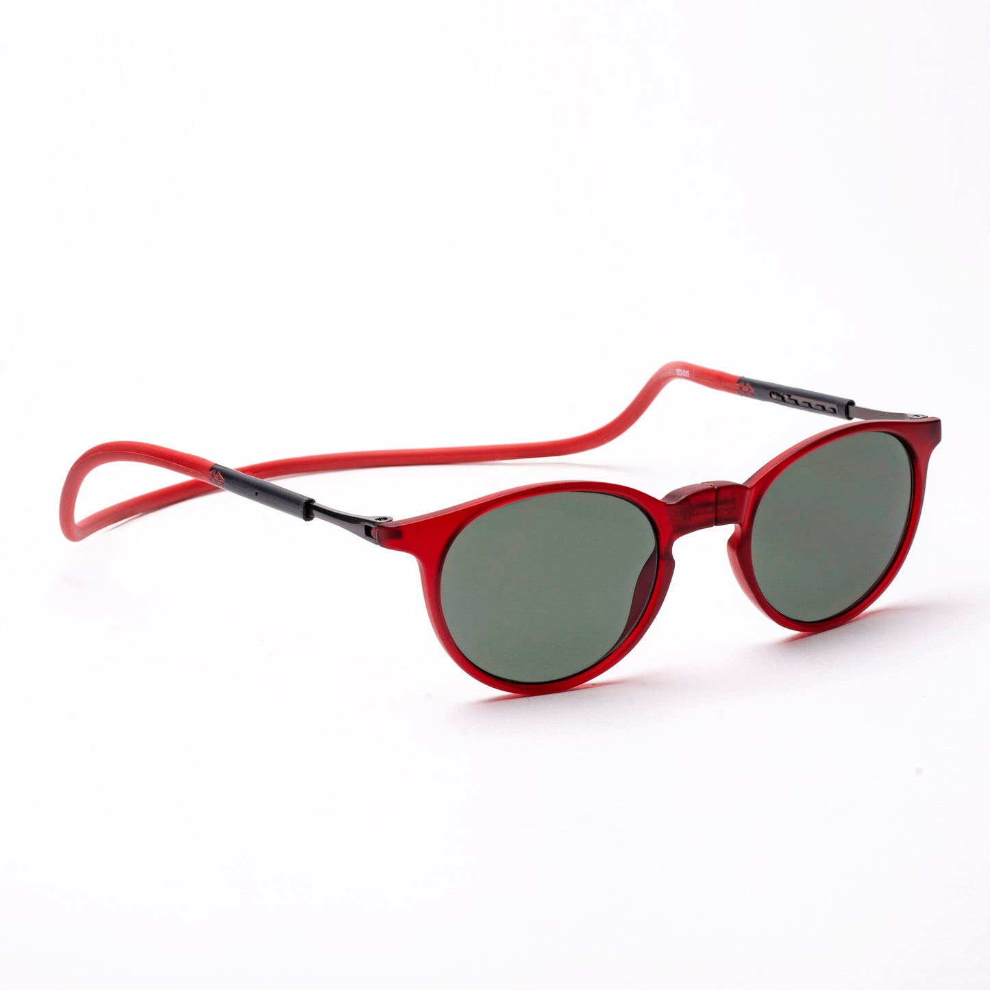 Oval- Matte Red Frame -Magnetic Sunglasses