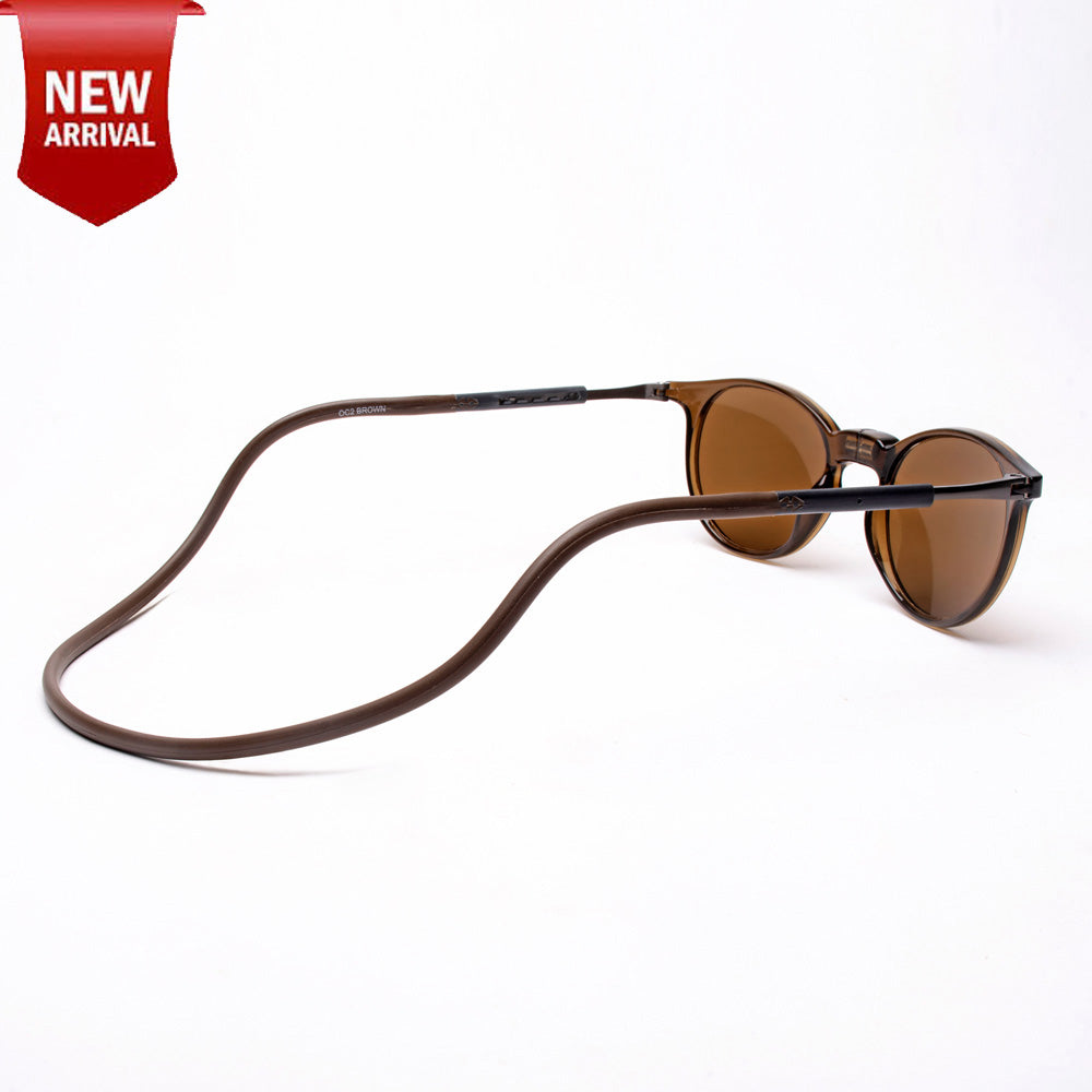 Oval- Brown Frame -Magnetic Sunglasses