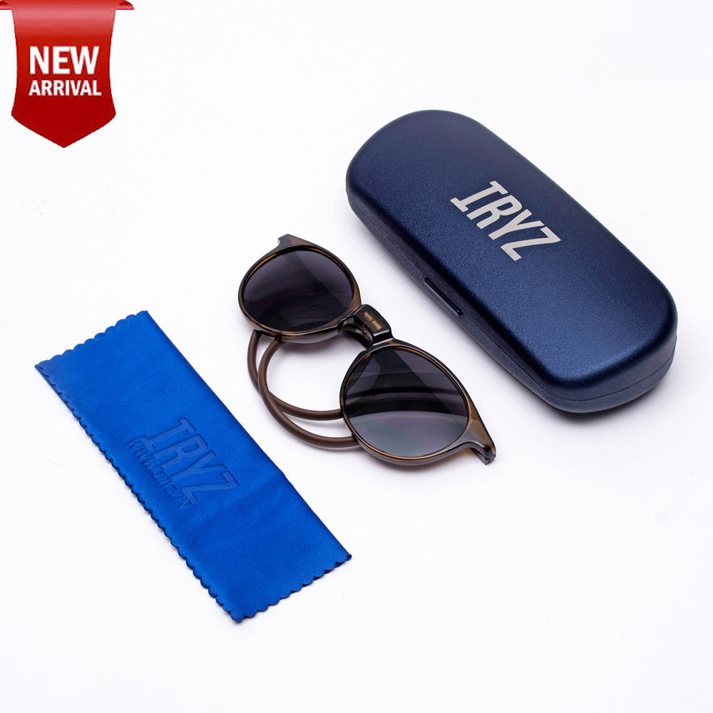 Oval- Brown Frame -Magnetic Sunglasses