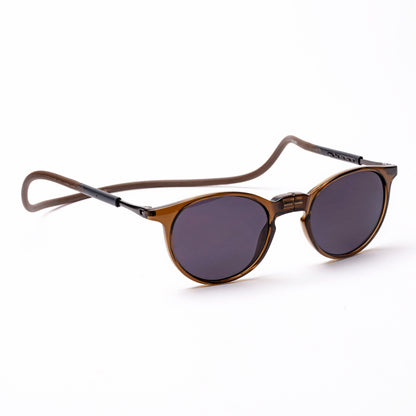 Oval- Brown Frame -Magnetic Sunglasses