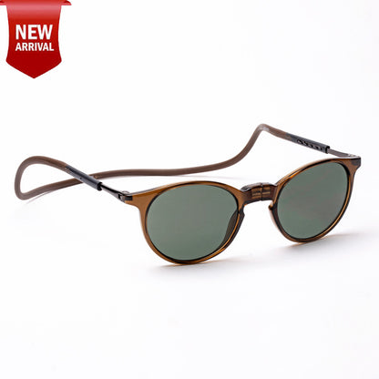 Oval- Brown Frame -Magnetic Sunglasses
