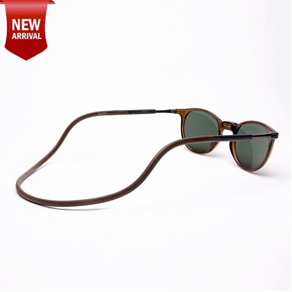 Oval- Brown Frame -Magnetic Sunglasses
