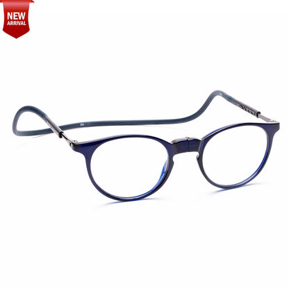 Oval Hang In Neck Reading Glasses With Flexible Head Band.