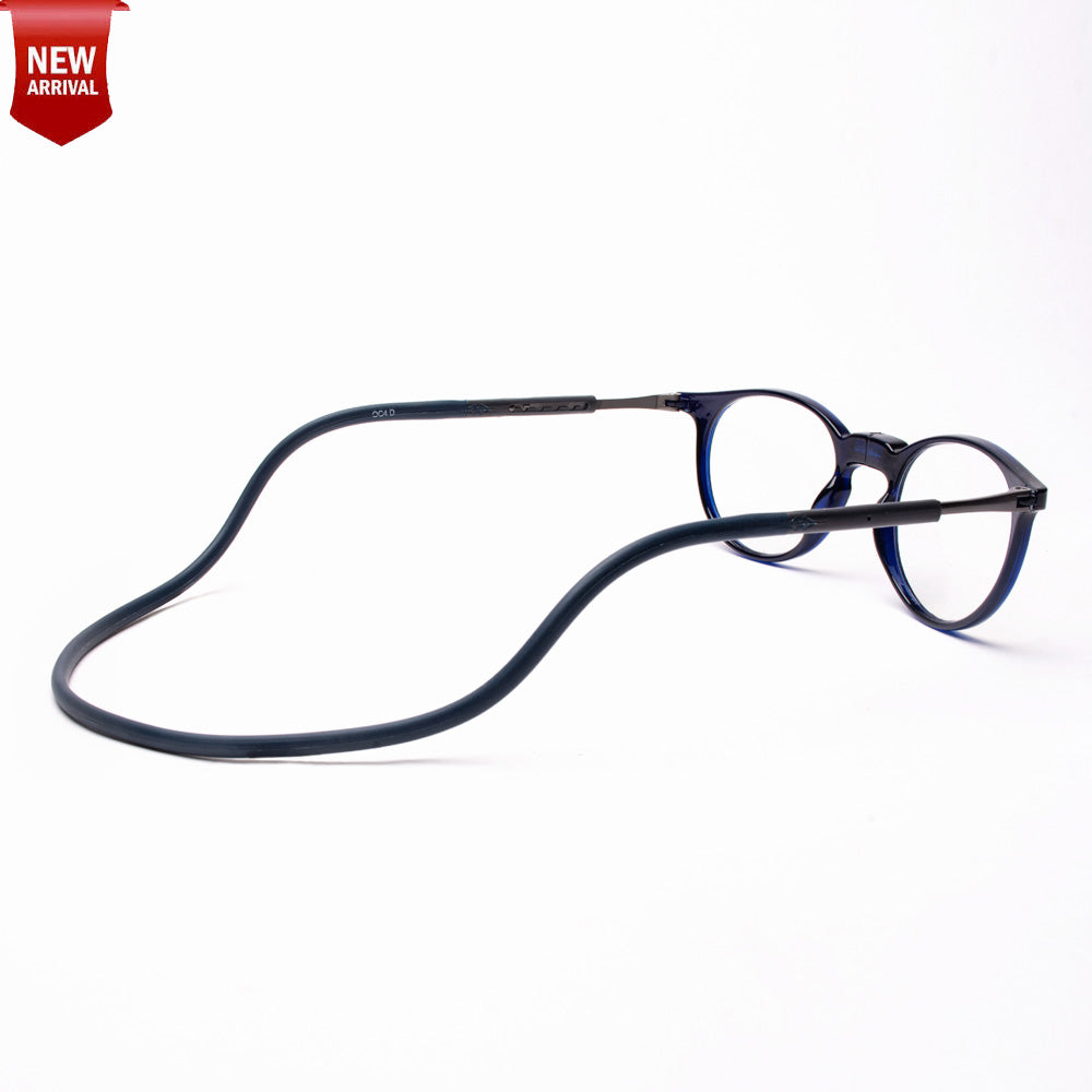 Oval Hang In Neck Reading Glasses With Flexible Head Band.