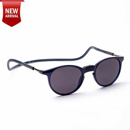 Oval- Dark Blue Frame -Magnetic Sunglasses