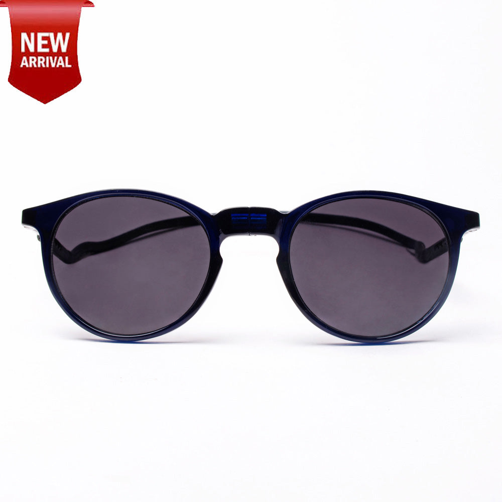Oval- Dark Blue Frame -Magnetic Sunglasses