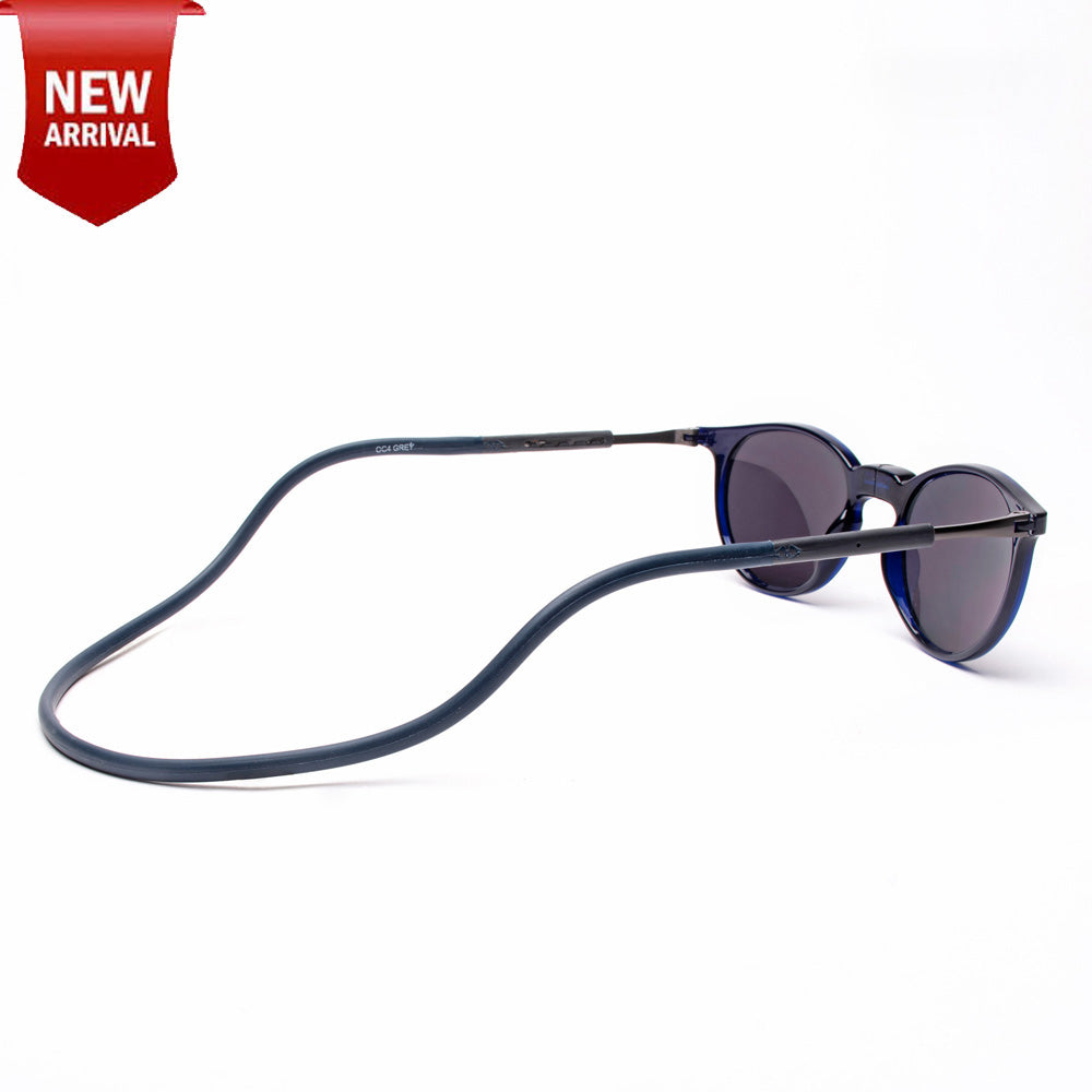 Oval- Dark Blue Frame -Magnetic Sunglasses