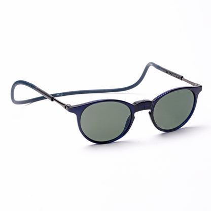 Oval- Dark Blue Frame -Magnetic Sunglasses