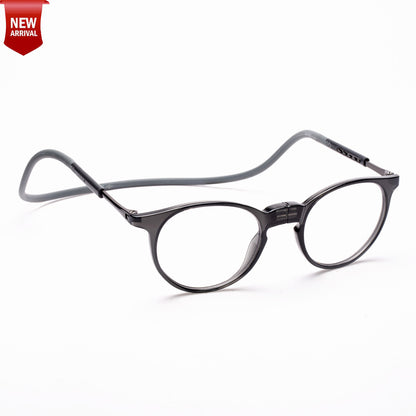 Oval Hang In Neck Reading Glasses With Flexible Head Band.