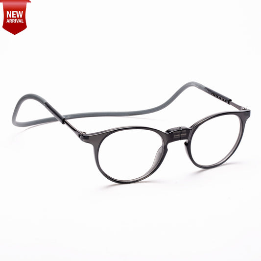 Oval Hang In Neck Reading Glasses With Flexible Head Band.