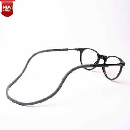 Oval Hang In Neck Reading Glasses With Flexible Head Band.