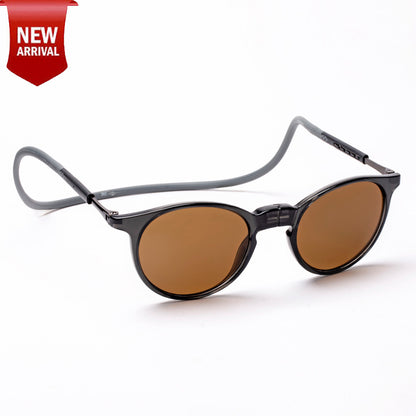 Oval- Dark Grey Frame -Magnetic Sunglasses