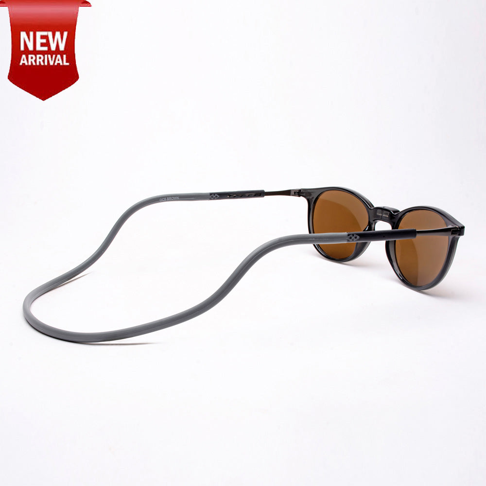 Oval- Dark Grey Frame -Magnetic Sunglasses