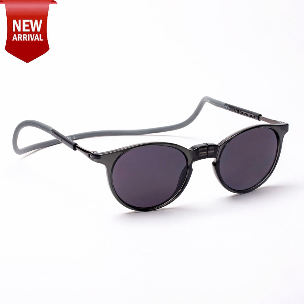 Oval- Dark Grey Frame -Magnetic Sunglasses