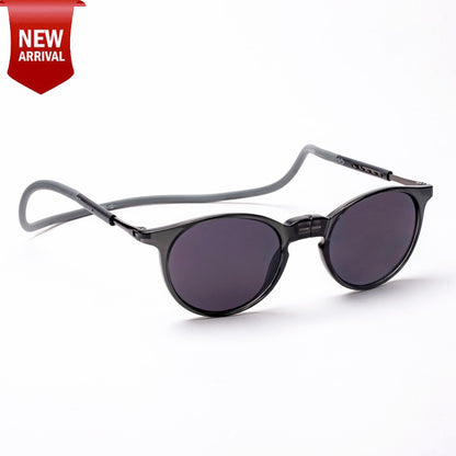 Oval- Dark Grey Frame -Magnetic Sunglasses