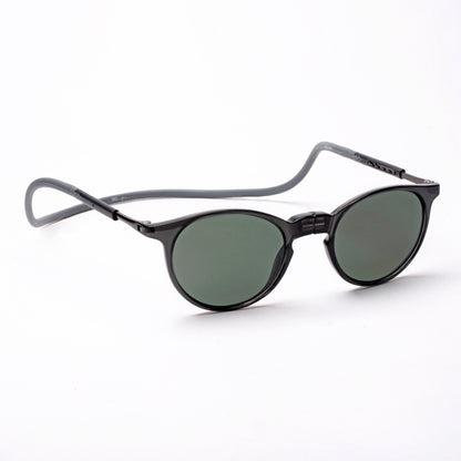 Oval- Dark Grey Frame -Magnetic Sunglasses