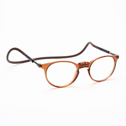 Oval Hang In Neck Reading Glasses With Flexible Head Band.